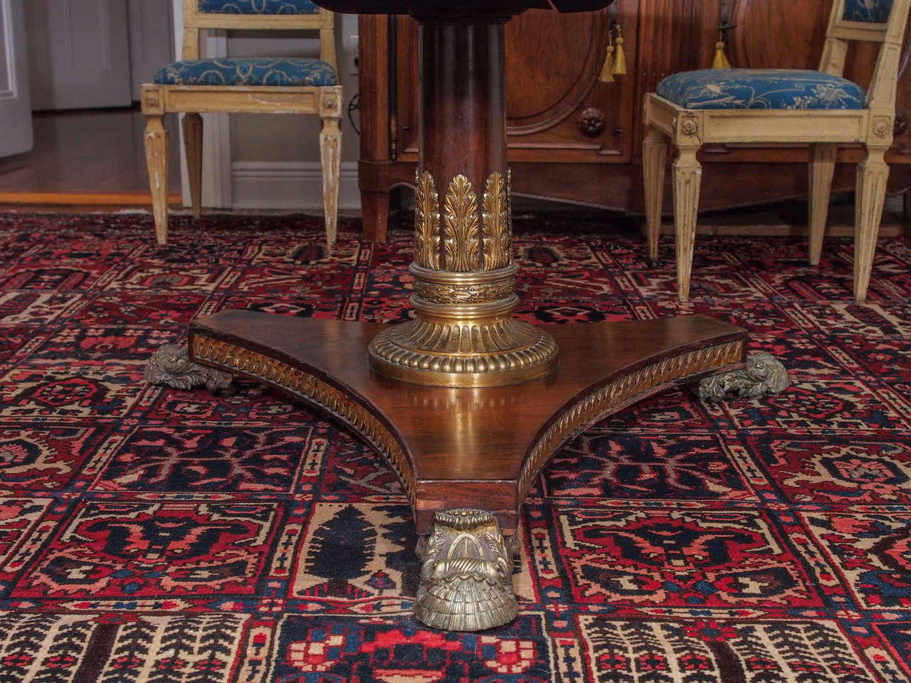 English Regency Marquetry Inlaid and Bronze Mounted Supper Table 3