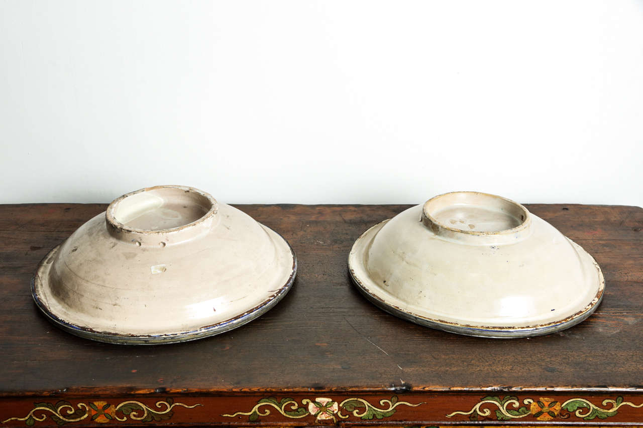 Hand-Crafted Pair of Large Moroccan Ceramic Plates for Fez