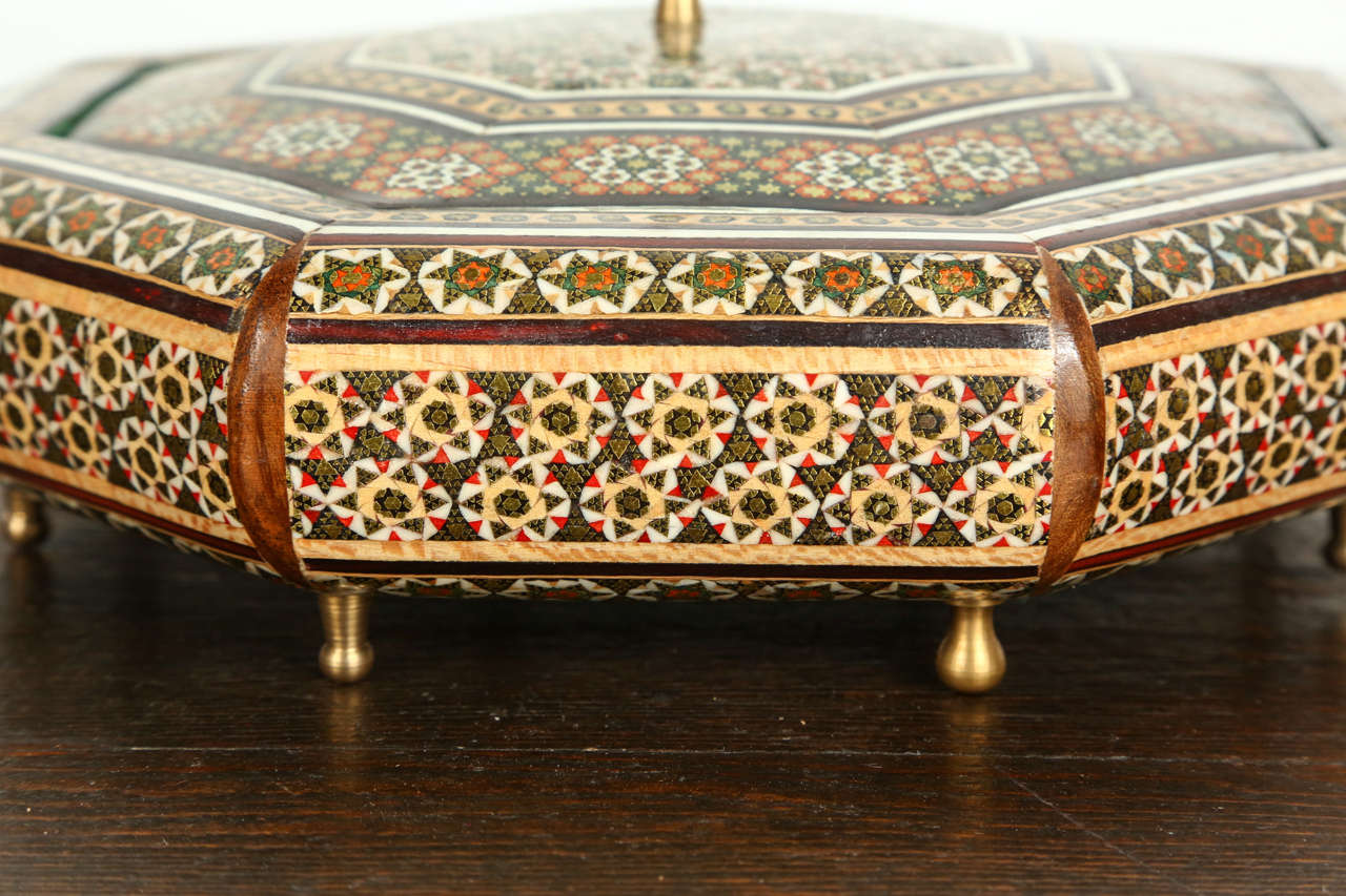 Mid-20th Century Anglo-Indian Octagonal Mosaic Inlaid Box