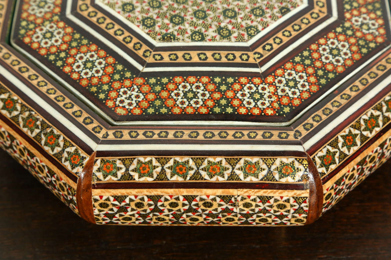 Anglo-Indian Octagonal Mosaic Inlaid Box 4