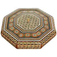 Anglo-indische achteckige Box mit Mosaikeinlage
