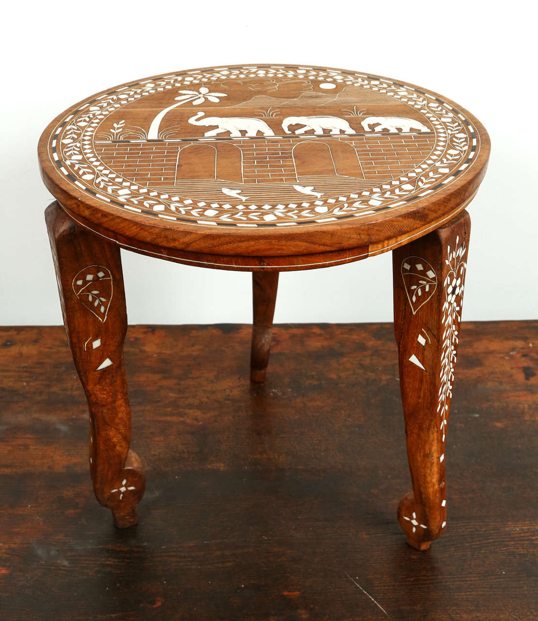 Anglo-Indian Anglo Indian Side Table Inlaid with Mother-of-Pearl