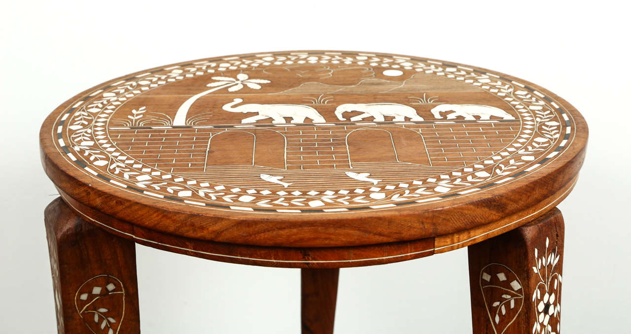 Anglo Indian Side Table Inlaid with Mother-of-Pearl 1