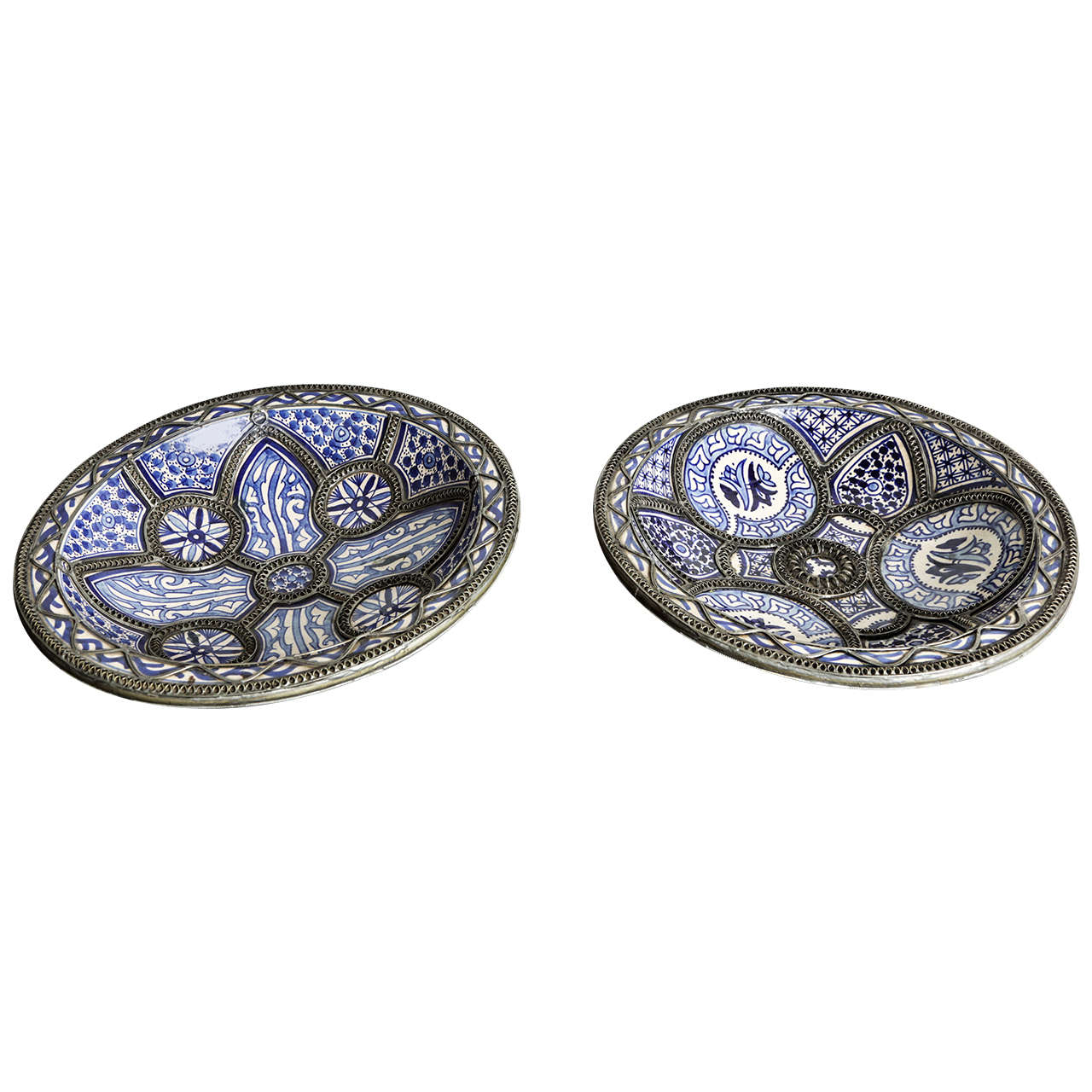 Pair of Large Moroccan Ceramic Plates for Fez at 1stDibs moroccan