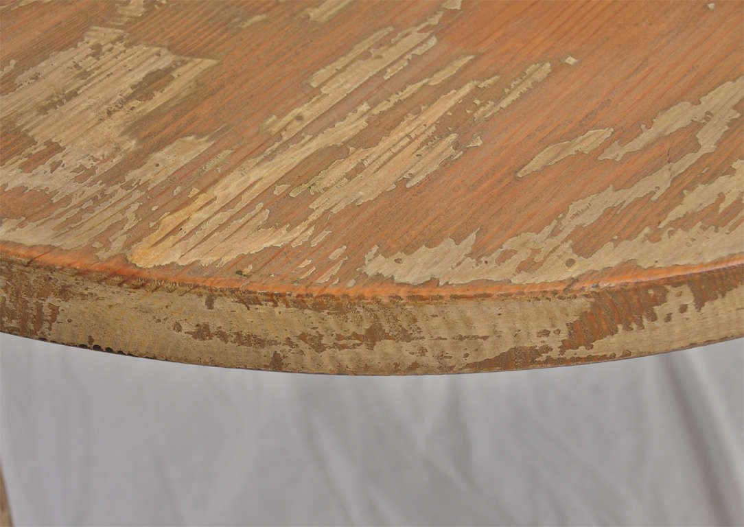 19th Century Late 19thC. Q'ing Dynasty Round Leg Country Demilune Table