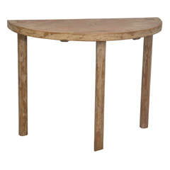 Late 19thC. Q'ing Dynasty Round Leg Country Demilune Table 5