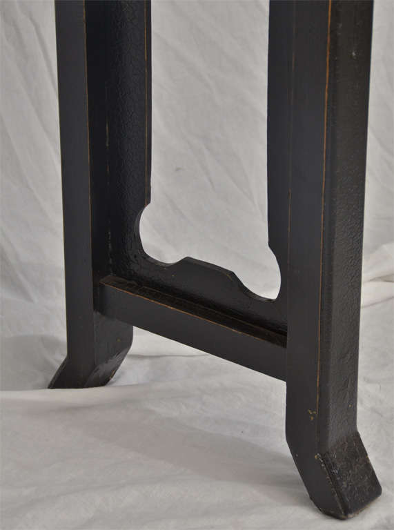 Late 19thC. Q'ing Dynasty Black Lacquered Altar Table 4