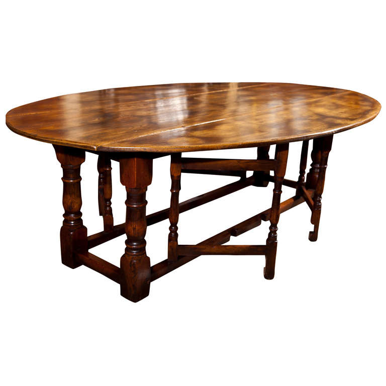 Large  Drop Leaf Gate Leg Dining Table