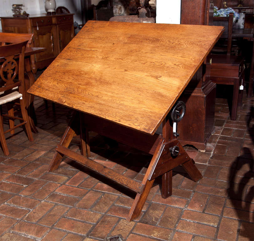 20th Century Oak Drafting Table