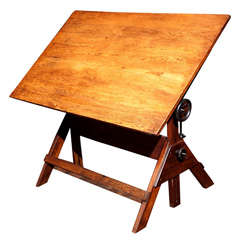 Used Oak Drafting Table