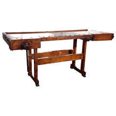 Antique Work Table with 2 Vises