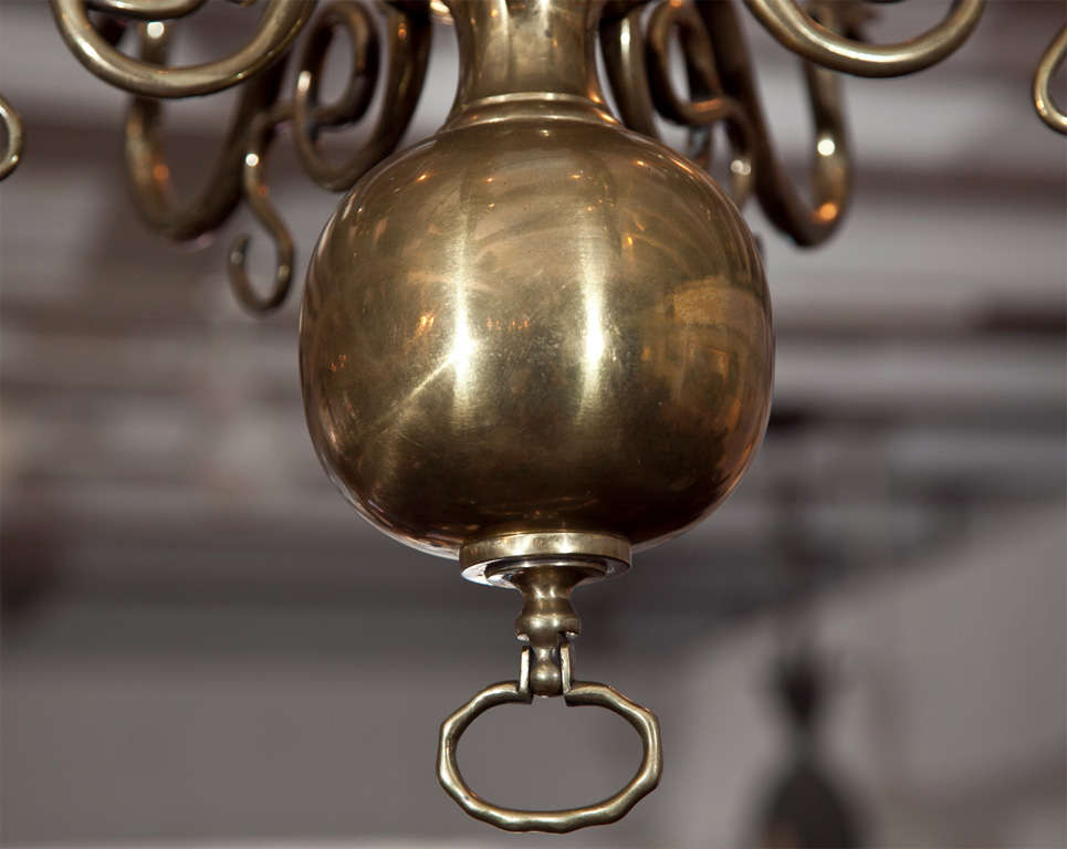 6 arm brass chandelier
