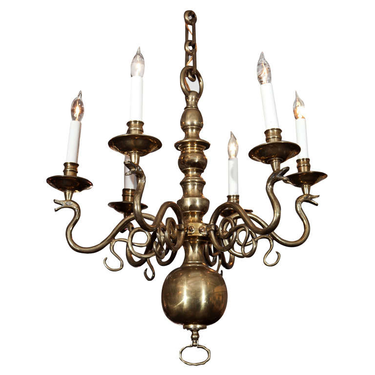 Large 8Arm Brass Chandelier For Sale at 1stDibs