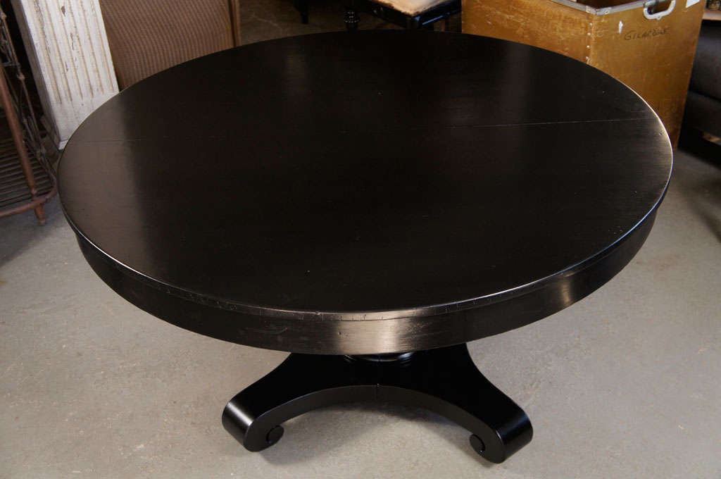 American Ebonized Round Pedestal Table