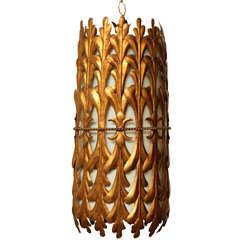 Decorative Painted Metal Art Deco Style Chandelier, c. 1940