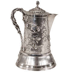 Tiffany Sterling Silver Covered Pitcher W/ Hops Decoration 1857