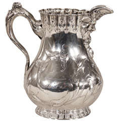 American Sterling Silver Water Pitcher W/ Mask Spout ca.1856