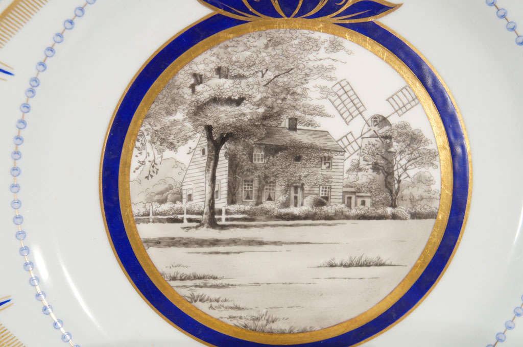 12 assiettes de cabinet Wedgwood Historical Homes of America Excellent état - En vente à Great Barrington, MA