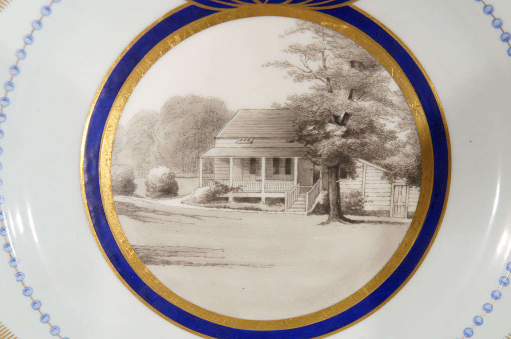 20ième siècle 12 assiettes de cabinet Wedgwood Historical Homes of America en vente
