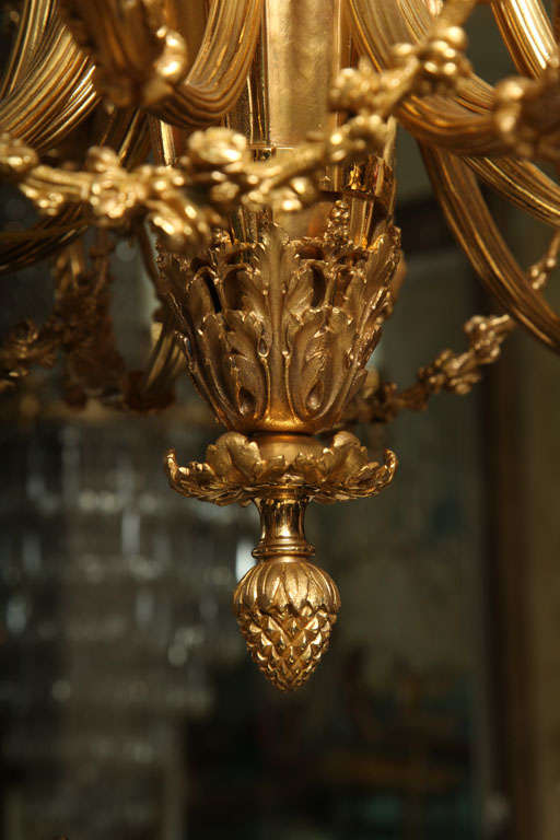 19th Century Louis XVI Style Bronze Dore Twelve-Light Chandelier
