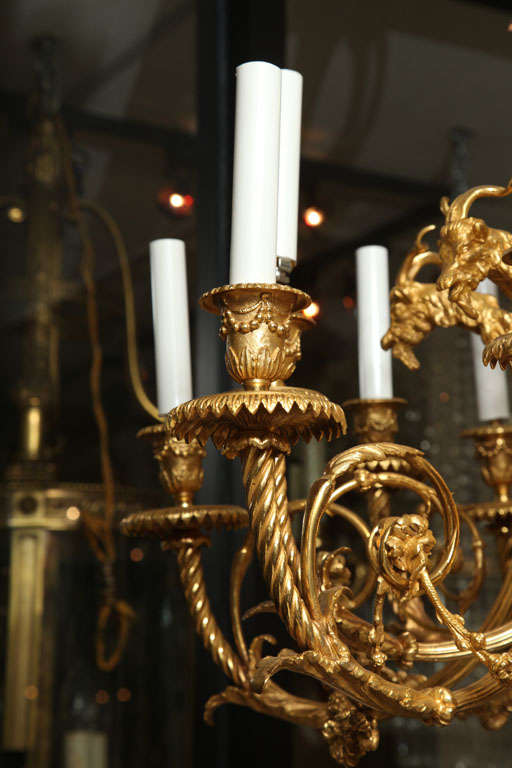 Ormolu Louis XVI Style Bronze Dore Twelve-Light Chandelier
