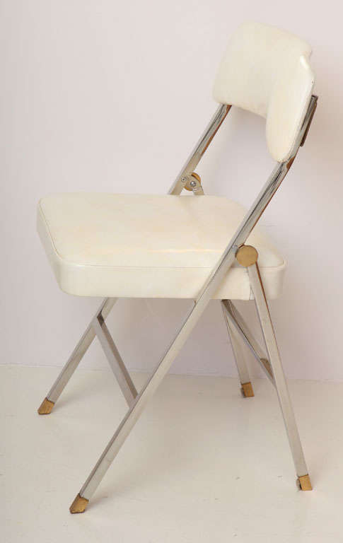 American Set of 4 Karl Springer Folding Chairs