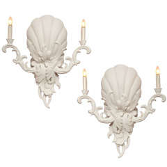 Pair of Plaster Sconces with Uplights