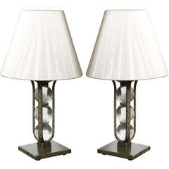 Pair of Art Deco Table Lamps by Edgar Brandt