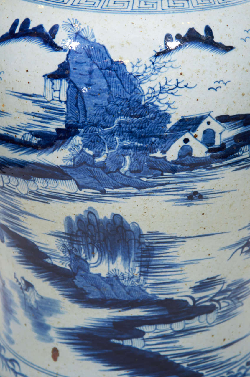 A pair of Massive Chinese Blue and White Temple Jars 2