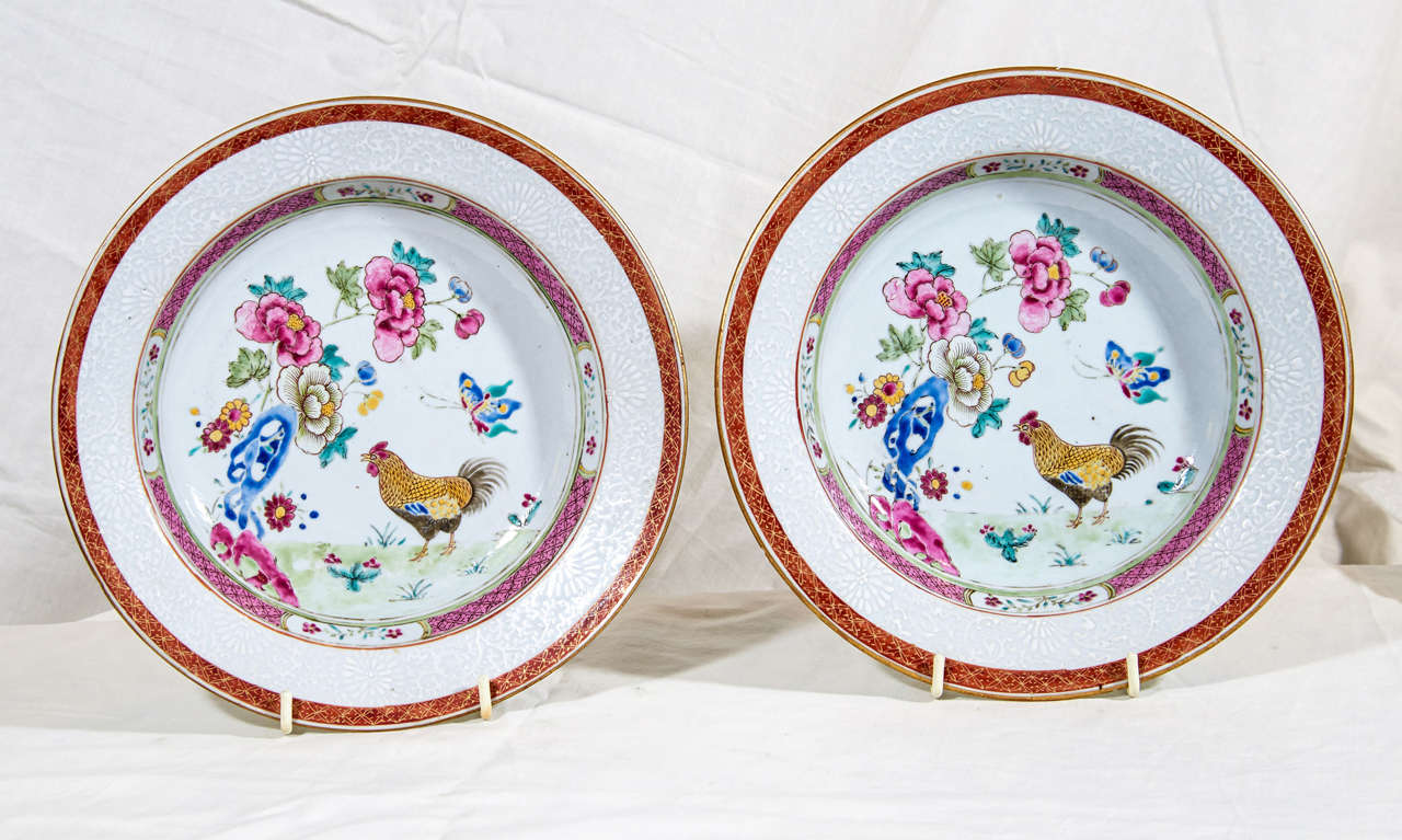 A rare pair of Qianlong Famille Rose 