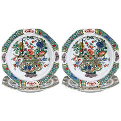 A Set of a Dozen Chinese Famille Verte Dishes