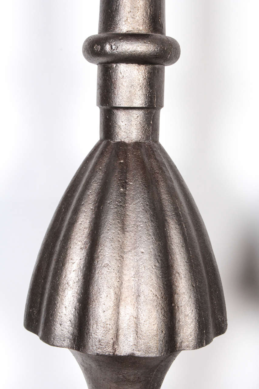 Polished French Cast Iron Finials In Excellent Condition For Sale In New York, NY