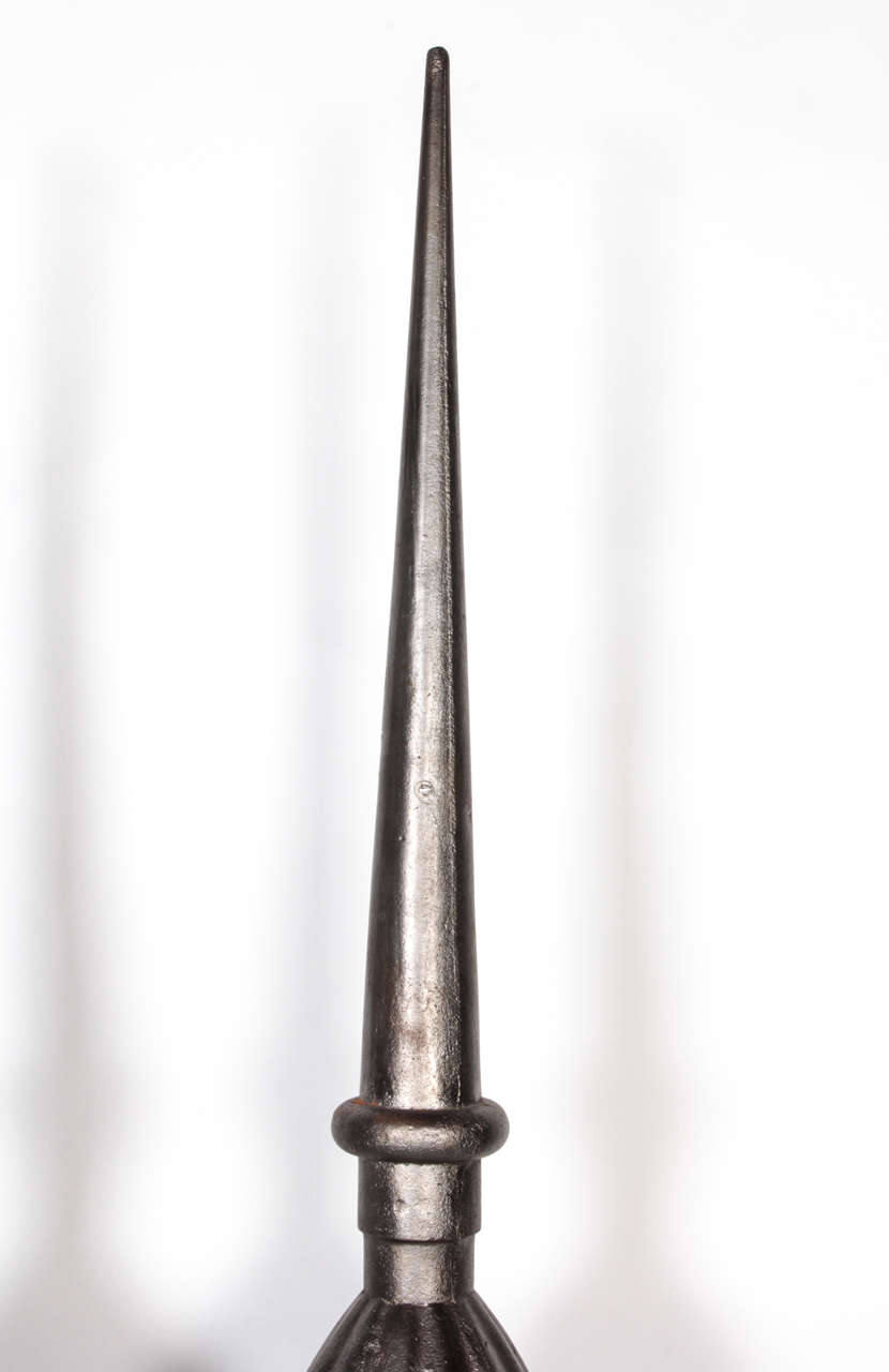 Polished French Cast Iron Finials For Sale at 1stDibs