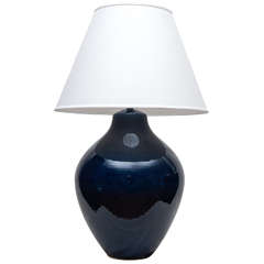 Large Blue Ceramic Lamp