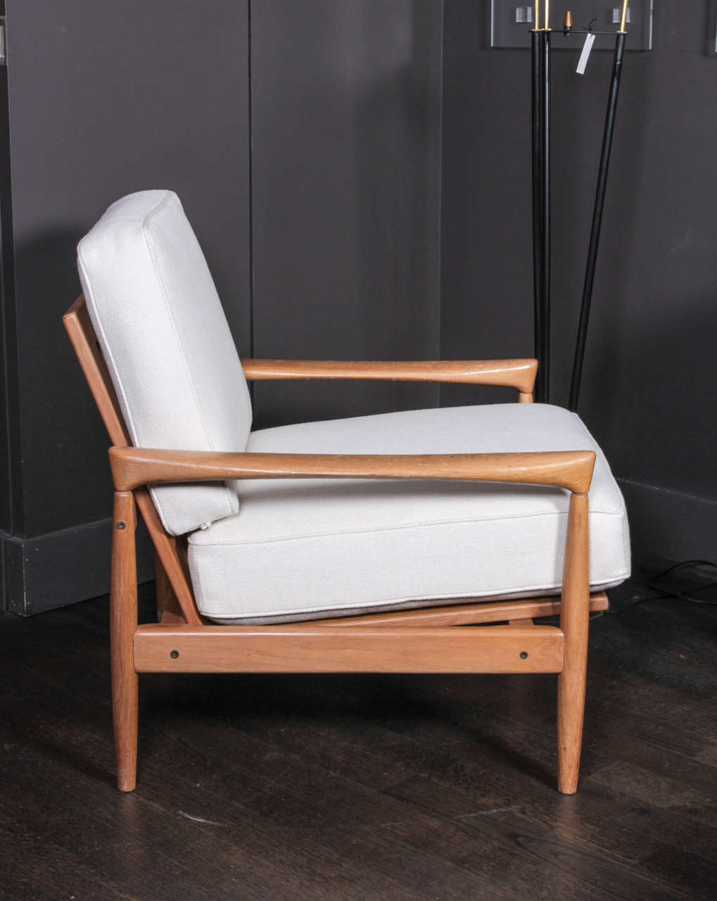 Mid-Century Modern Reupholstered Mid Century Teak Arm Chairs For Sale