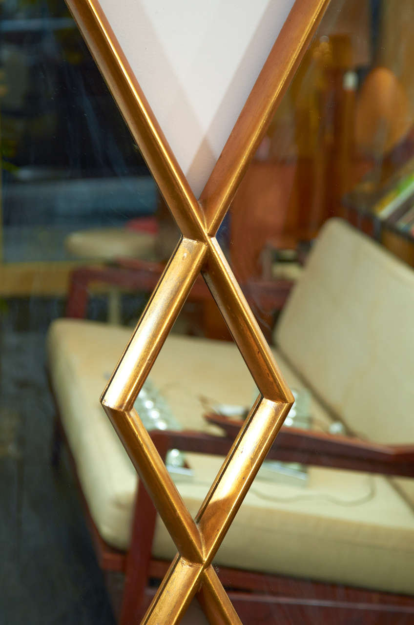 American Grand Gold Leaf Triple Diamond Mirror by La Barge