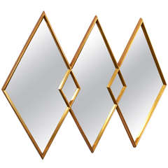 Grand Gold Leaf Triple Diamond Mirror by La Barge