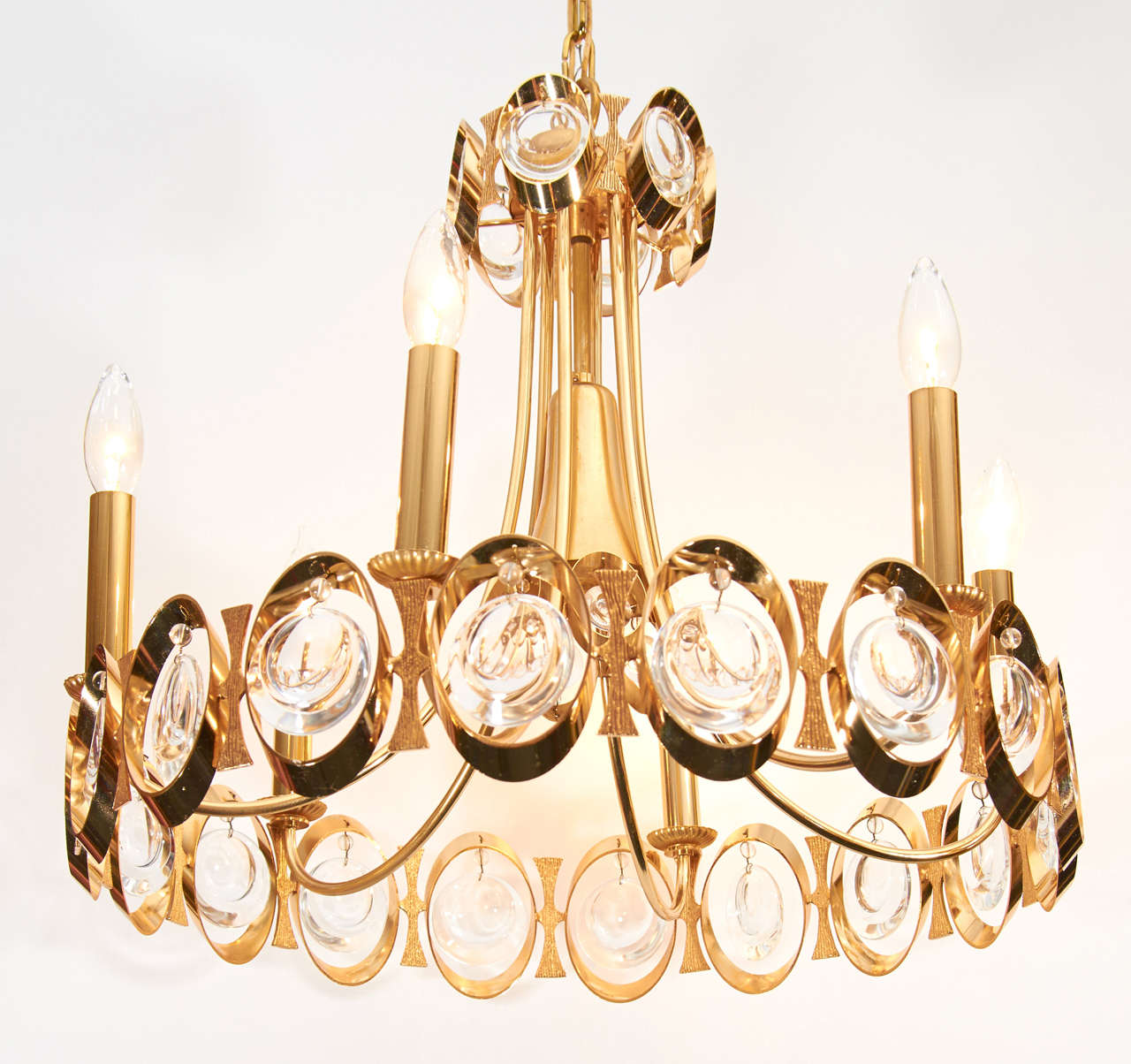 Gilt and Crystal Chandelier by Palwa