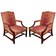 Paar gepolsterte Gainsborough-Sessel aus dem 18. Jahrhundert
