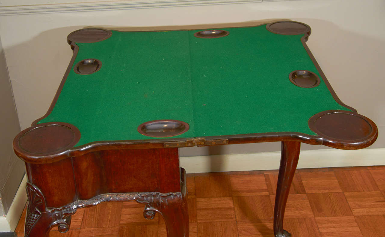 18th Century Irish Carved Card Table For Sale at 1stDibs