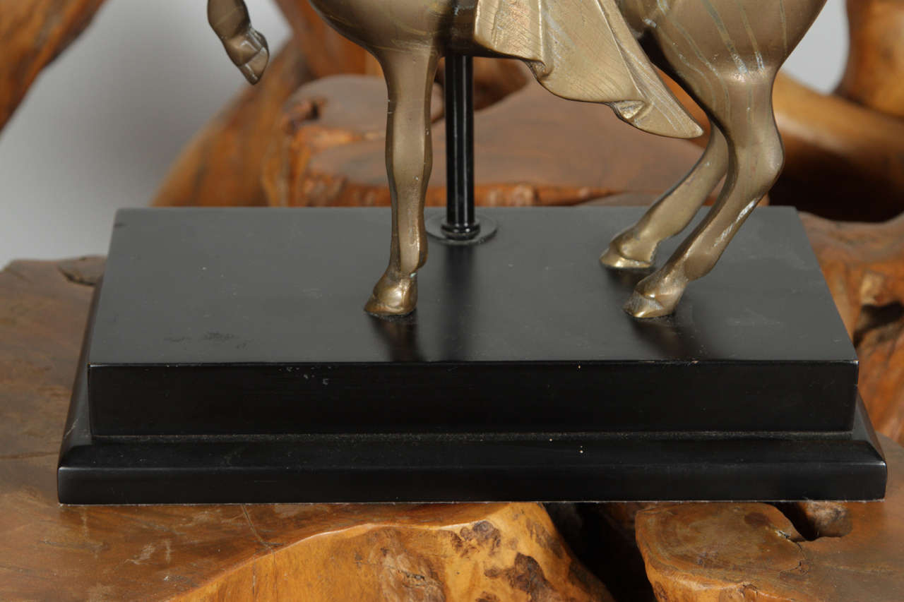 Brass Pair of Trojan Horse Lamps