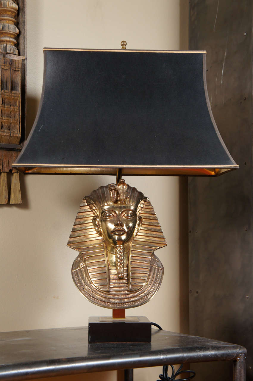 Great Brass Egyptian Style French Lamp