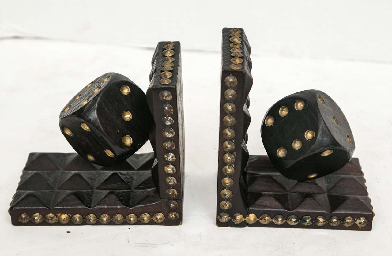 Other Vintage Tramp Art Dice Bookends