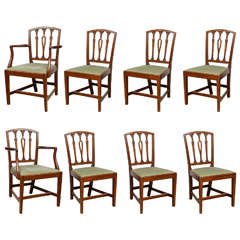 19th Century Set of Eight English Mahogany Dining Chairs