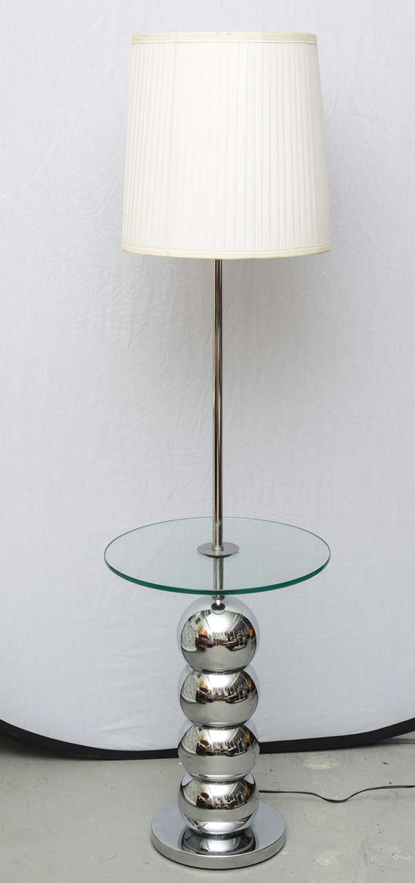 Mid-Century Modern Chrome Floor lamp/table by Robert Sonneman--1960s USA For Sale