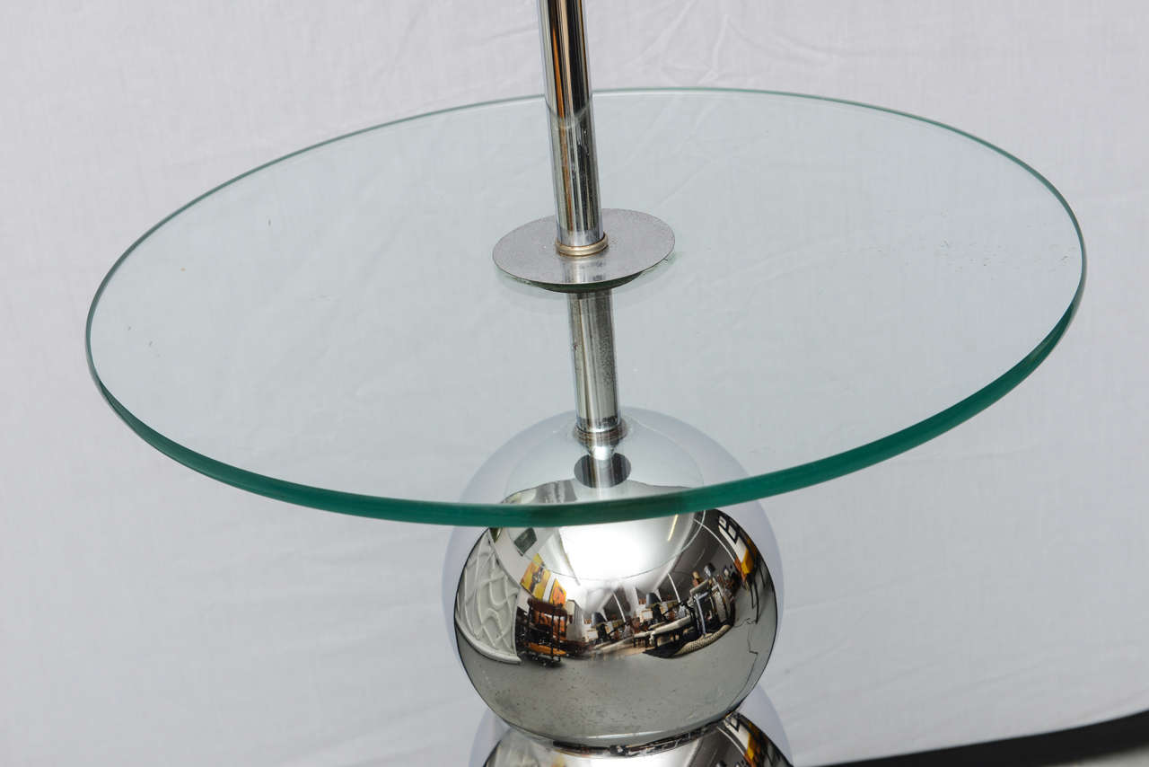 Chrome Floor lamp/table by Robert Sonneman--1960s USA In Good Condition For Sale In Miami, FL