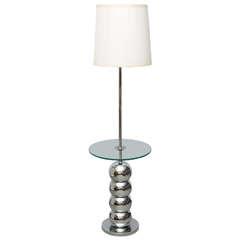 Chrome Floor lamp/table by Robert Sonneman--1960s USA 7