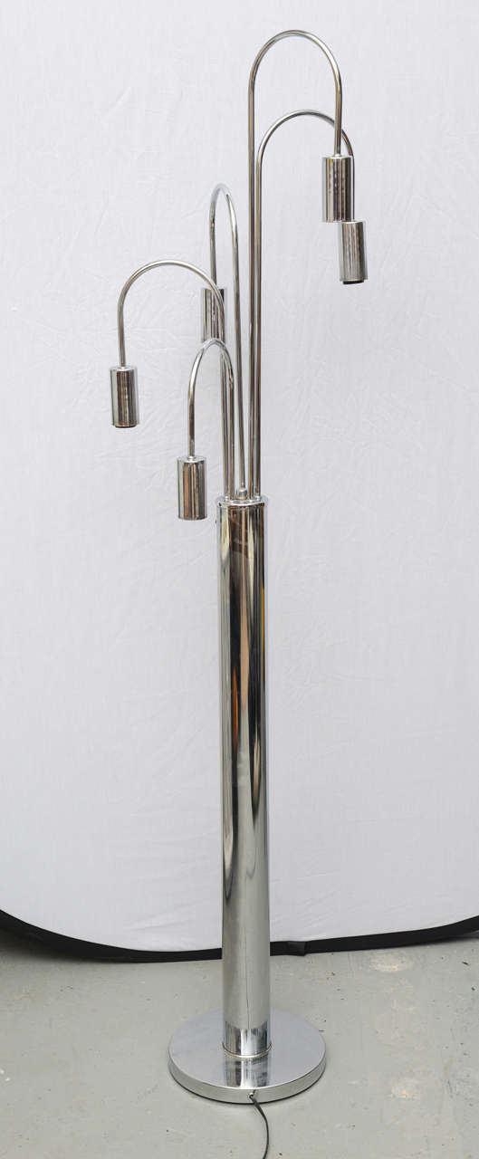 Sciolari Lámpara de pie cromada--1960s, Italia Cromo en venta