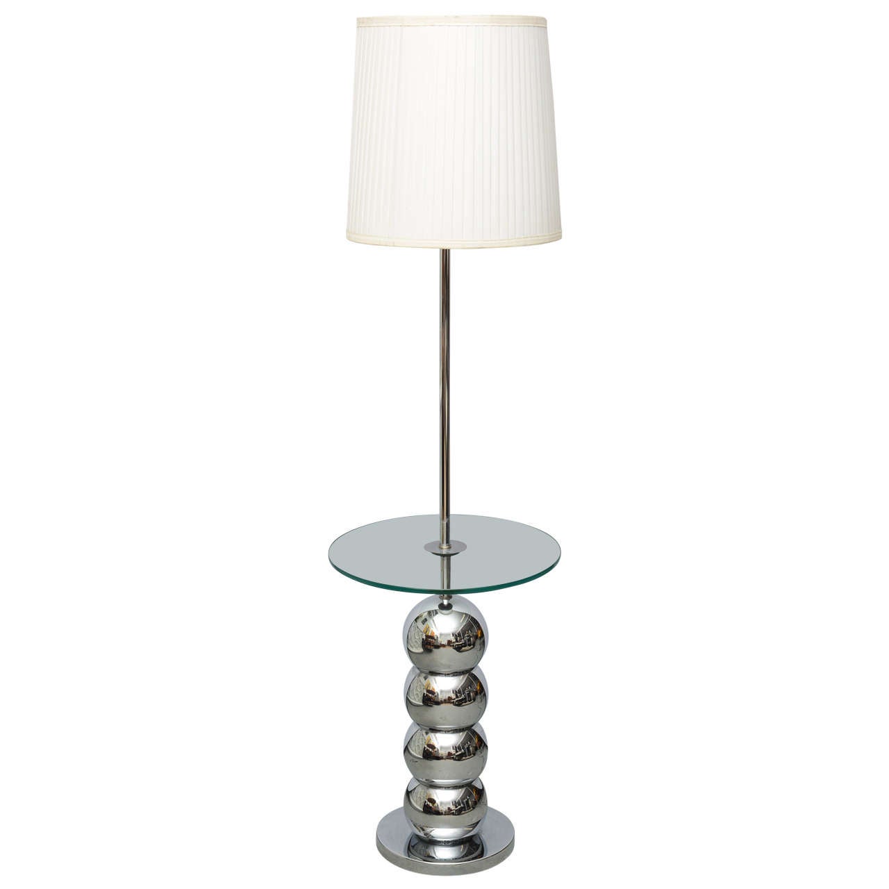 1960s Chrome and Glass Floor Lamp by Robert Haussmann For Sale at