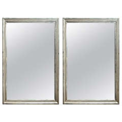 Pair of 19th Century Italian Silver Giltwood Mirrors